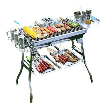 GRILL PRZENOŚNY WĘGLOWY ZE STALI NIERDZEWNEJ SKŁADANY