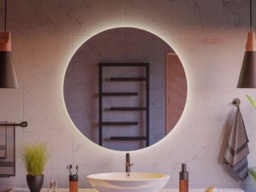 КРУГЛОЕ ЗЕРКАЛО ДЛЯ ВАННОЙ FI 60см, С ПОДСВЕТКОЙ