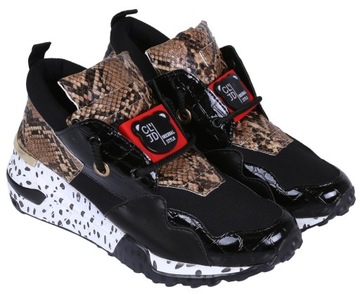 Czarno-wężowe sneakersy/adidasy damskie VICES 41EU