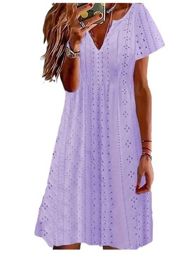 SUKIENKA ELEGANCKA LETNIA DAMSKA MINI AŻUROWA BOHO, M
