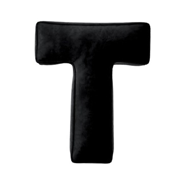 Poduszka welurowa literka T , 40cm DUŻA czerń