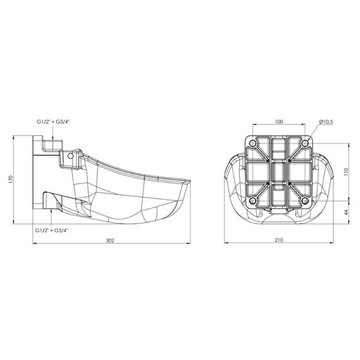 Поилки черные KERBL K50 для крупного рогатого скота и лошадей, 8 шт.