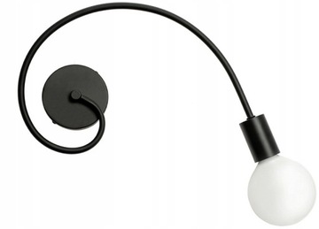 LAMPA ŚCIENNA KINKIET METALOWY CZARNA ASYMETRYCZNA