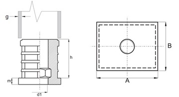ЗАГЛУШКА-ВСТАВКА С РЕЗЬБОЙ М8 ПРОФИЛЬ 40х20 4 шт.