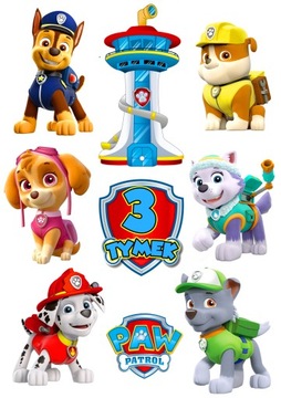 OPŁATEK ZESTAW POSTACIE PSI PATROL EKIPA + GRATIS TEKST