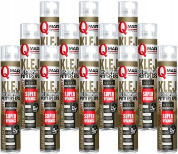 12x mocny KLEJ piana pianka DO STYROPIANu XPS EPS QMAR 12m2 OSB G-K