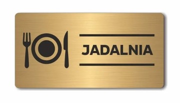 JADALNIA | Tabliczka informacyjna, nierdzewna ZŁOTA | Druk UV na płycie