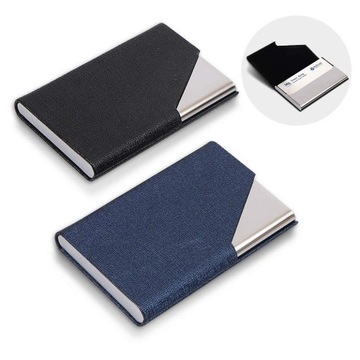 SLIM ETUI NA WIZYTÓWKI SKÓRA STAL - 2 SZTUKI