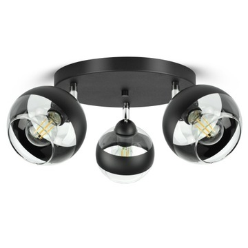 Lampa Wisząca Sufitowa Żyrandol Czarna Szklane Kule Black Belt EG3 LED E27