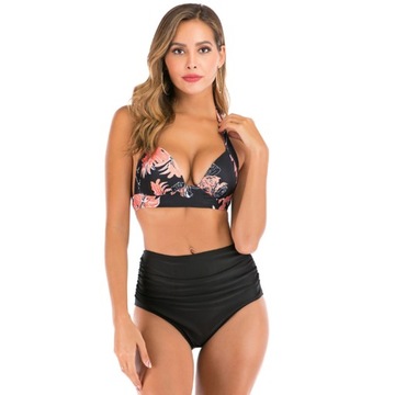 STRÓJ KĄPIELOWY DWUCZĘŚCIOWY PLUS SIZE MODELUJĄCY WYSOKI STAN BOHO BIKINI