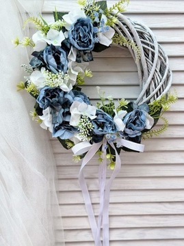 WIANEK KWIATOWY NA DRZWI WIKLINOWY WIOSENNY WIENIEC