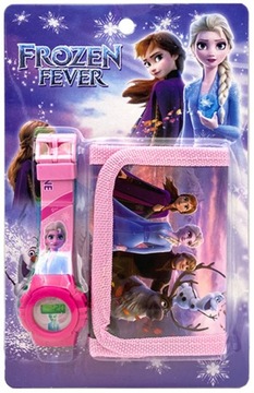ZESTAW dziecięcy zegarek + portfel dla dziewczynki FROZEN Kraina Lodu