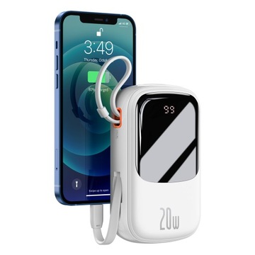 Baseus Power Bank 20000 мАч Qpow Pro — USB + TypeC — PD20W с кабелем Lightning