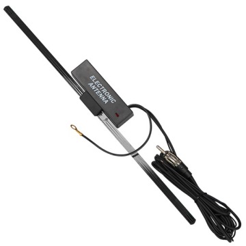 ANTENA SAMOCHODOWA FM WEWNĘTRZNA MOCNA CZARNA WZMACNIACZ RADIO UNIWERSALNA