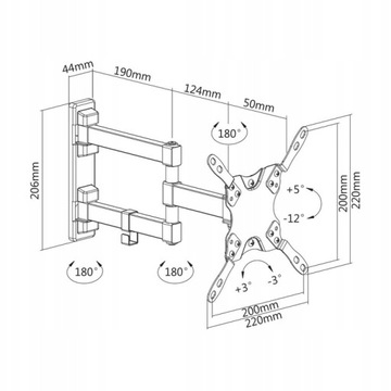 ВРАЩАЮЩИЙСЯ КРЕПЛЕНИЕ ДЛЯ ЖК-ТВ LED 32–42 ФУТОВ