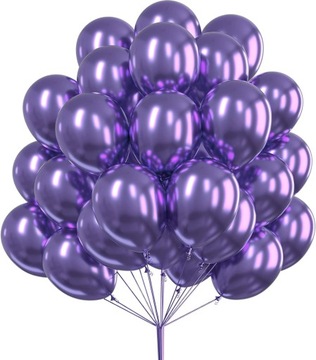 PartyWoo Fioletowe metaliczne balony 50szt. 12'' 30cm Dekoracja Łuk BALONY