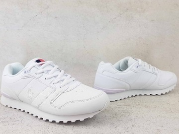 RALPH LAUREN POLO RFS11401 CLASSIC JOGGER BUTY DAMSKIE BIAŁE SKÓRZANE