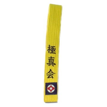 Żółty Pas Karate do Kimona napis Kyokushin 280 cm