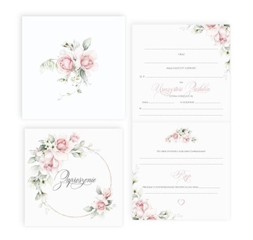 ZAPROSZENIA Ślubne, Na Ślub 10 sztuk PAPIER MAT