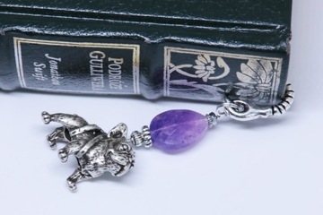 ЗАКЛАДНАЯ ЗНАКА Французский бульдог СОБАКА аметист камень