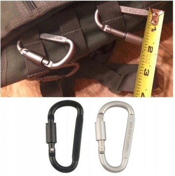 Карабин 80 мм алюминиевый навинчивающийся черный тип D