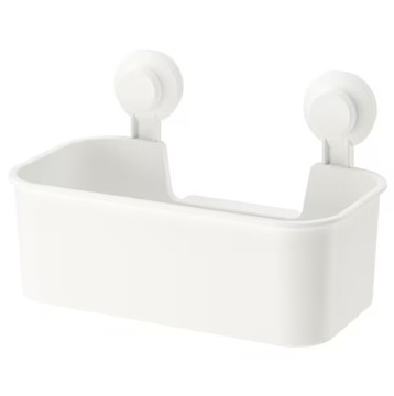 IKEA pojemnik kosz z przyssawkami TISKEN biały