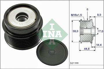 ALTERNÁTOR - SPOJKA JEDNOSMĚR SCHAEFFLER INA 535 0271 10