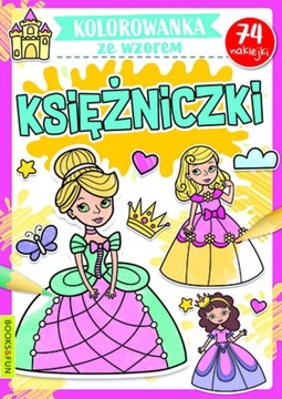 Kolorowanka ze wzorem KSIĘŻNICZKI naklejki