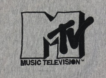 Bluza damska młodzieżowa bez kaptura MTV Music Television r. M Haft szara