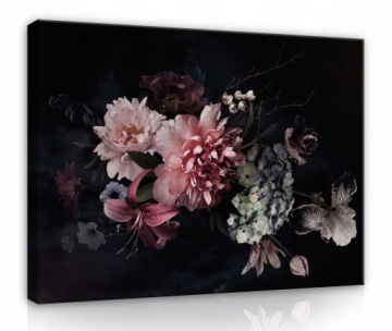 OBRAZ NA PŁÓTNIE CANVAS 120x80 KWIATY BUKIET