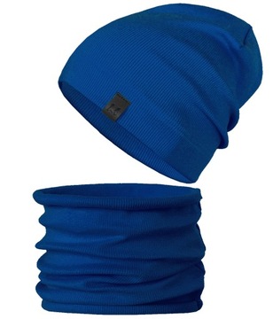 Komplet CZAPKA + TUBA komin beanie PRĄŻEK r. 48-56