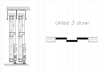 Zestaw okuć CLASSIC 3 drzwi przesuwnych - JB