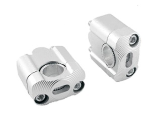 Mocowanie kierownicy uniwersalne srebrne z 22 mm na 22/28 mm wysokość 35 mm