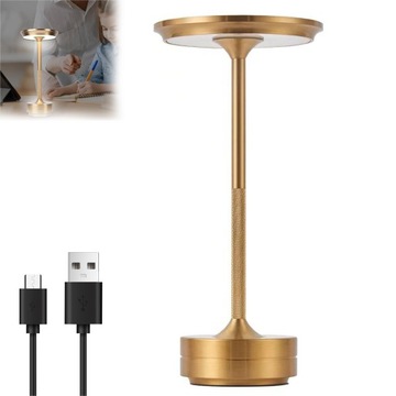 LAMPA STOŁOWA BEZPRZEWODOWA LED DOTYK ŚCIEMNIANA ZŁOTY