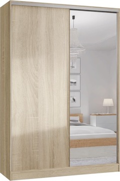 Szafa przesuwna 2D 180 x 250 + LUSTRO - DĄB SONOMA
