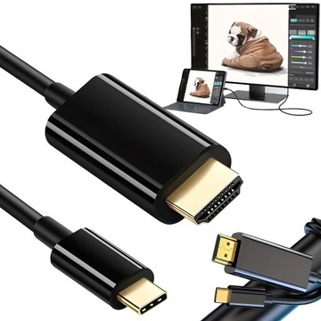 KABEL USB-C 3.1 TYP C DO HDMI 4K ADAPTER 200CM