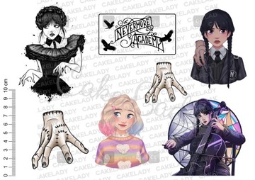 Сахарный принт на торте «Среда Аддамс»