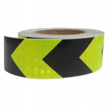TAŚMA ODBLASKOWA KONTUROWA SAMOPRZYLEPNA ŻÓŁTO FLUO CZARNA rolka 25M X 5CM