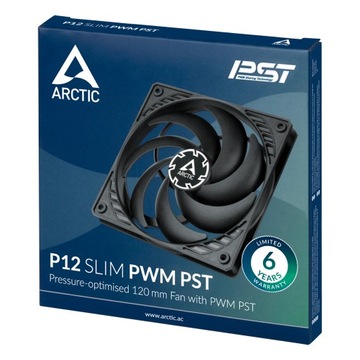 Wentylator Arctic P12 SLIM PWM PST czarny 15 mm