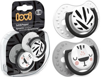 LOVI Smoczek uspokajający Salt&Pepp 2szt 6-18m