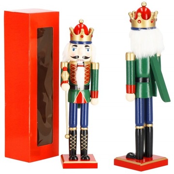 ДЕРЕВЯННАЯ ЩЕЛКУНЧИК XXL 38см статуэтка ПРЕМИУМ РОЖДЕСТВЕНСКОЕ УКРАШЕНИЕ