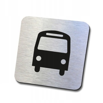 srebrna tabliczka informacyjna autobus 2