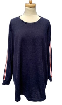 Bluza Bluzka Granatowa Lampasy XL Zizzi Oversize