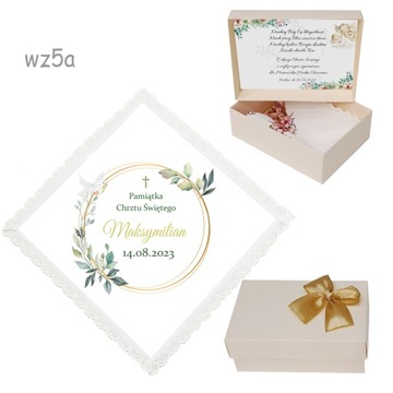 БЕЛАЯ КРЕСТАЛЬНАЯ ХАНИЦА для мальчика, девочки, КРЕЩЕНИЕ, ИМЯ, коробка