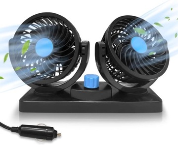 ДВОЙНОЙ ВЕНТИЛЯТОР НА 360° РЕГУЛИРОВКА АВТОМОБИЛЬНОГО ВЕНТИЛЯТОРА ТИХАЯ КАБИНА 12 В 24 В