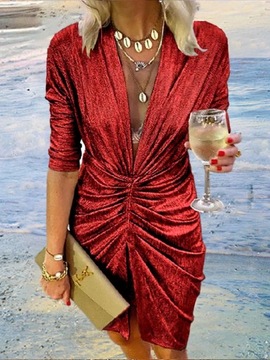 ELEGANCKA SUKIENKA DAMSKA MINI WIECZOROWA BŁYSZCZĄCA WIZYTOWA DO PRACY, XL