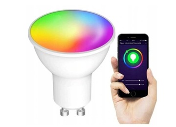 ŻARÓWKA LED GU10 5W RGB CCT + BIAŁY WIFI TUYA SMART INTELIGENTNA APLIKACJA