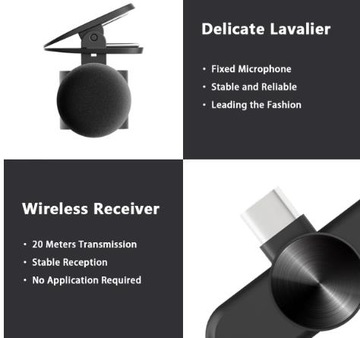 БЕСПРОВОДНОЙ 2X СВЯЗНОЙ МИКРОФОН ДЛЯ Type-C