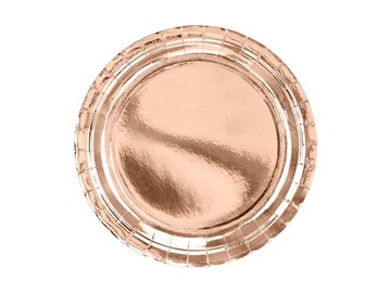 TALERZE ROSE GOLD RÓŻOWE ZŁOTO 23 CM 6 SZT.
