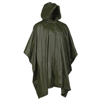 Peleryna PRZECIWDESZCZOWA PONCZO PONCHO Z KAPTUREM PVC OLIVE zielona